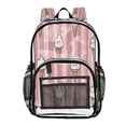 thumbnail image 1 of PVC Transparent Backpacks Clear Backpack for Travel and Outings Ice Cream Pattern with Striped, 1 of 7