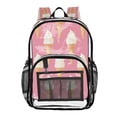 thumbnail image 1 of PVC Transparent Backpacks Clear Backpack for Travel and Outings Ice Cream Pattern, 1 of 7