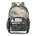 thumbnail image 1 of PVC Transparent Backpacks Clear Backpack for Travel and Outings Light Pink Lotus, 1 of 7
