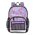 thumbnail image 1 of PVC Transparent Backpacks Clear Backpack for Travel and Outings Melting Ice Popsicle Pattern, 1 of 7