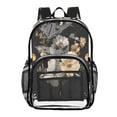 thumbnail image 1 of PVC Transparent Backpacks Clear Backpack for Travel and Outings Moon Phases with Flowers and Stars, 1 of 7