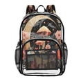 thumbnail image 1 of PVC Transparent Backpacks Clear Backpack for Travel and Outings Mushroom and Crescent Moon, 1 of 7