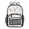 thumbnail image 1 of PVC Transparent Backpacks Clear Backpack for Travel and Outings Pastel Ice Cream Pattern, 1 of 7