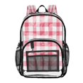 thumbnail image 1 of PVC Transparent Backpacks Clear Backpack for Travel and Outings Pink Checkered Pattern, 1 of 7