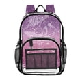 thumbnail image 1 of PVC Transparent Backpacks Clear Backpack for Travel and Outings Pink and Purple Glitter Pattern, 1 of 7