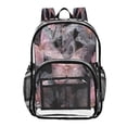thumbnail image 1 of PVC Transparent Backpacks Clear Backpack for Travel and Outings Pink with Gold Butterfly, 1 of 7