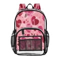 thumbnail image 1 of PVC Transparent Backpacks Clear Backpack for Travel and Outings Red Valentine's Day Pattern, 1 of 7