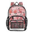 thumbnail image 1 of PVC Transparent Backpacks Clear Backpack for Travel and Outings Roses and Stripes Pattern, 1 of 7