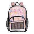 thumbnail image 1 of PVC Transparent Backpacks Clear Backpack for Travel and Outings Summer Ice Cream Pattern, 1 of 7