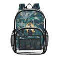thumbnail image 1 of PVC Transparent Backpacks Clear Backpack for Travel and Outings Swirling Tail Feathers, 1 of 7