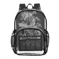 thumbnail image 1 of PVC Transparent Backpacks Clear Backpack for Travel and Outings Unicorn Made Of White Dots, 1 of 7
