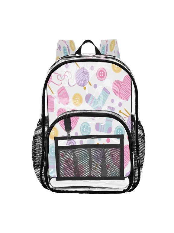 PVC Transparent Backpacks Clear Backpack for Travel and Outings Various Knitting Related Items