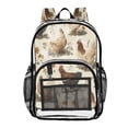 thumbnail image 1 of PVC Transparent Backpacks Clear Backpack for Travel and Outings Various Poses Chickens Pattern, 1 of 7