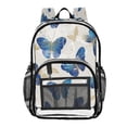 thumbnail image 1 of PVC Transparent Backpacks Clear Backpack for Travel and Outings Watercolor Blue Butterfly, 1 of 7