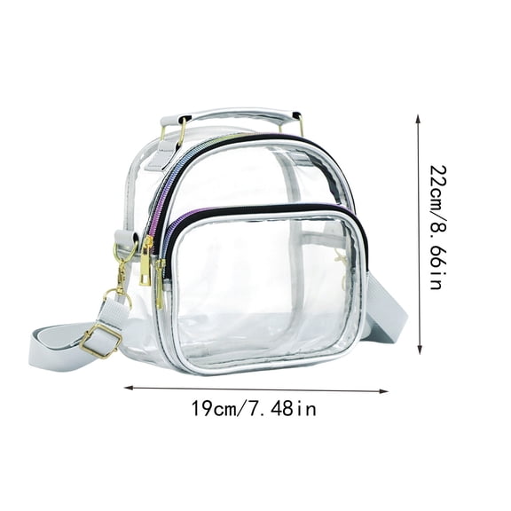 PVC Transparent Chain Messenger Bag, Clear Fashion Handbag Shoulder Bag, Adjustable Strap Waterproof Tote, Stylish Streetwear Bag For Women Daily Travel School Opening Season Gift