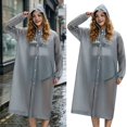thumbnail image 1 of Transparent Long Raincoat, Hooded Waterproof Rain Poncho, Breathable Full Length Rain Jacket with Button Closure, Reusable Outdoor Rainwear for Cycling Travel Camping Rainy Day Protection Supply, 1 of 9