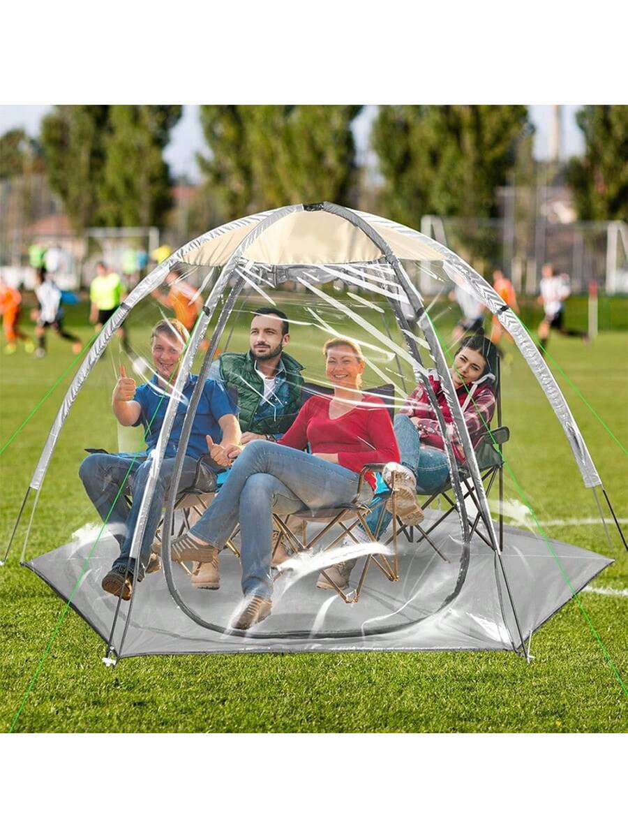 PVC Transparent Sports Tent, Large Instant Waterproof Tent, UVproof Outdoor 360 Full-View Tent With Zipper Window For Soccer Watching Sports Camping Fishing Activities