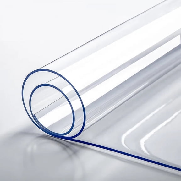 PVC Transparent Table Protector 0.7mm Thick Waterproof Oil-Proof Cover for Kitchen Desk and Dining Table Ideal for Home & Office