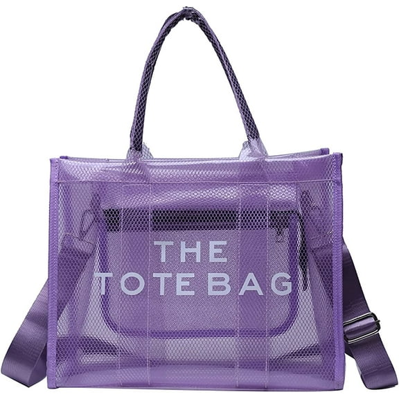 PVC Transparent Tote Bag for Women Simple Large capacity Tote Bag Crossbody Tote Bag Handbag Zipper Fashion Tote Bag