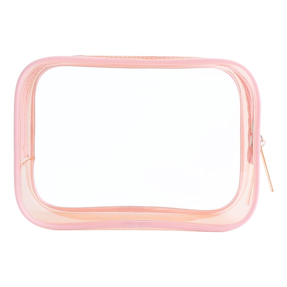 Transparent Waterproof Cosmetic Bag, Large Capacity, Double Zipper, Box Shape Lightweight, Easy to Clean, Multi-Purpose for Travel Home Shopping