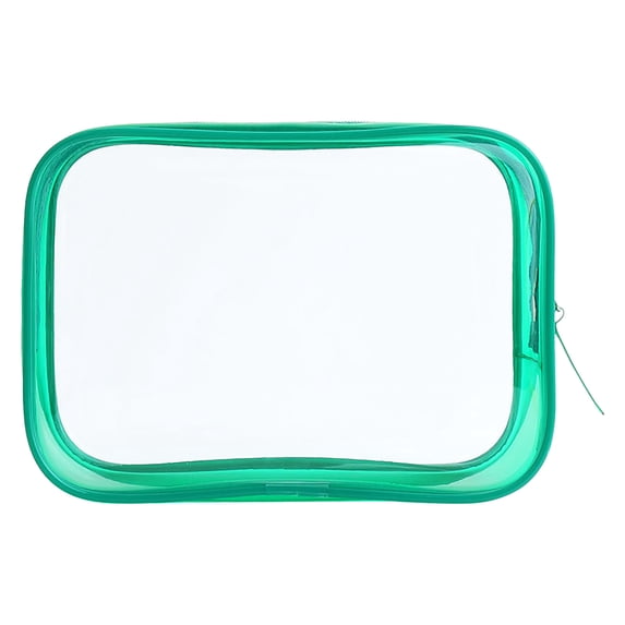 Transparent Waterproof Cosmetic Bag, Large Capacity, Double Zipper, Box Shape Lightweight, Easy to Clean, Multi-Purpose for Travel Home Shopping