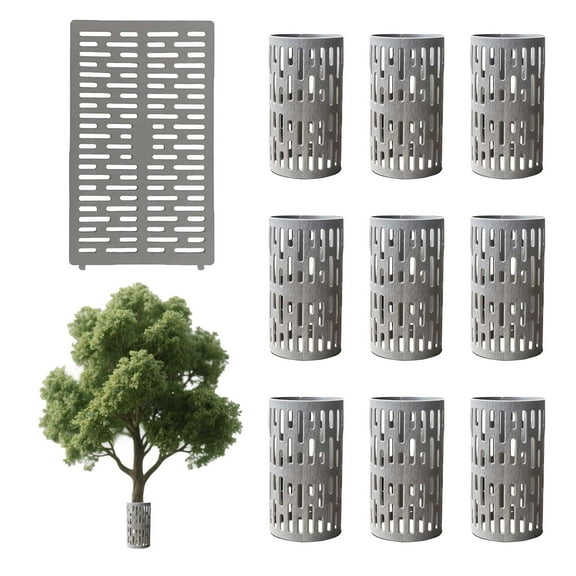 PVC Tree Trunk Protectors, Tree Protector Set Of 10, Resizable Tree Guard Wrap Tubes With Fence Design, Protects Against Sun Scald, Squirrel, Mowers
