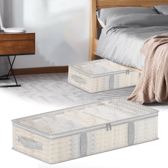 PVC Underbed Storage Container | Large Capacity Clear Flat Storage Bag for Clothing, Bedding, and Toys | Foldable Space-Saving Organizer for Home, Dorm, and Moving