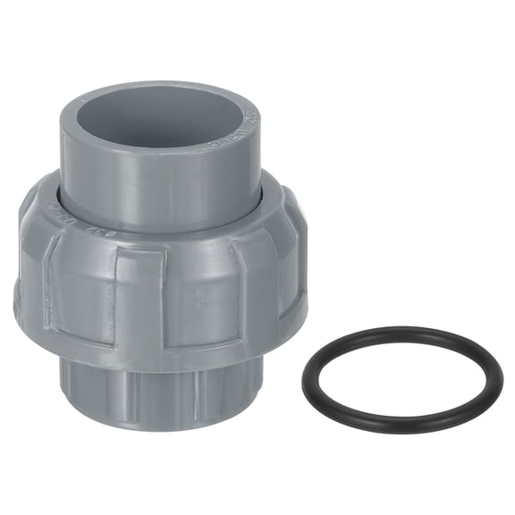 Union Pipe Fitting, 1Pcs 32mm(1-1/4") Slip Union Coupling Adapter with O-ring, Slip Socket Port Connection for Swimming Pools and Outdoor Plumbing Applications (Grey)