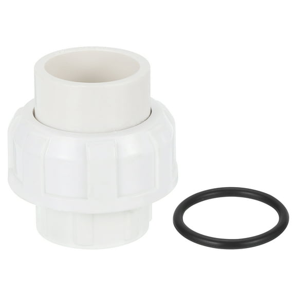 Union Pipe Fitting, 1Pcs 32mm(1-1/4") Slip Union Coupling Adapter with O-ring, Slip Socket Port Connection for Swimming Pools and Outdoor Plumbing Applications (White)