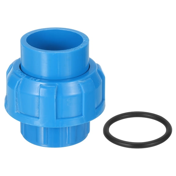 Union Pipe Fitting, 1Pcs 32mm(1-1/4") Slip Union Coupling Adapter with O-ring, Slip Socket Port Connection for Swimming Pools and Outdoor Plumbing Applications (Blue)