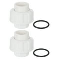 thumbnail image 1 of Union Pipe Fitting, 2Pcs 25mm(1") Slip Union Coupling Adapter with O-ring, Slip Socket Port Connection for Swimming Pools and Outdoor Plumbing Applications (White), 1 of 7