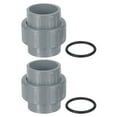 thumbnail image 1 of Union Pipe Fitting, 2Pcs 40mm(1-1/2") Slip Union Coupling Adapter with O-ring, Slip Socket Port Connection for Swimming Pools and Outdoor Plumbing Applications (Grey), 1 of 7