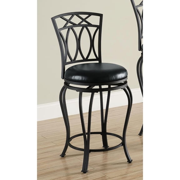 Round Black Swivel Stool with Foam Cushion - Dining Comfort