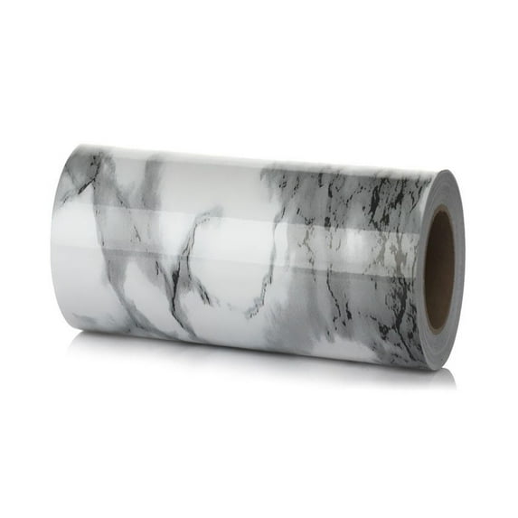 PVC Vinyl Decals Waterproof Self-adhesive Baseboard Wall Border Stickers Waist Line Wallpaper Marble WHITE&GREY 10CM X 5M