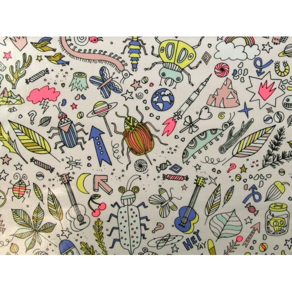 PVC Vinyl Fabric Multicoloured - per yard