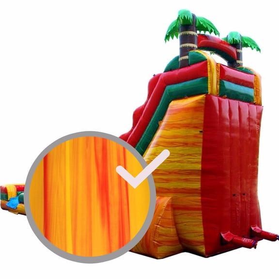 PVC Vinyl Patch Strip for Inflatable Bounce House Repair Commercial Grade, Orange Marble