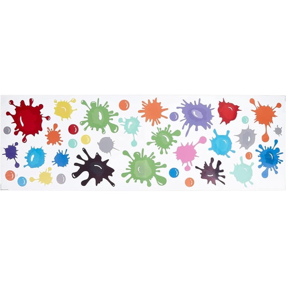 PVC Wall Stickers Funny Ink Paint Splash Sticker DIY for Wall Decoration Colorful 868x281x0.2mm Sticker: 23~149x23~137mm