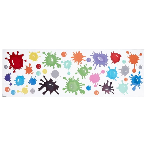 PVC Wall Stickers Funny Ink Paint Splash Sticker for Wall Decoration Colorful 868x281x0.2mm Sticker: 23~149x23~137mm for diy
