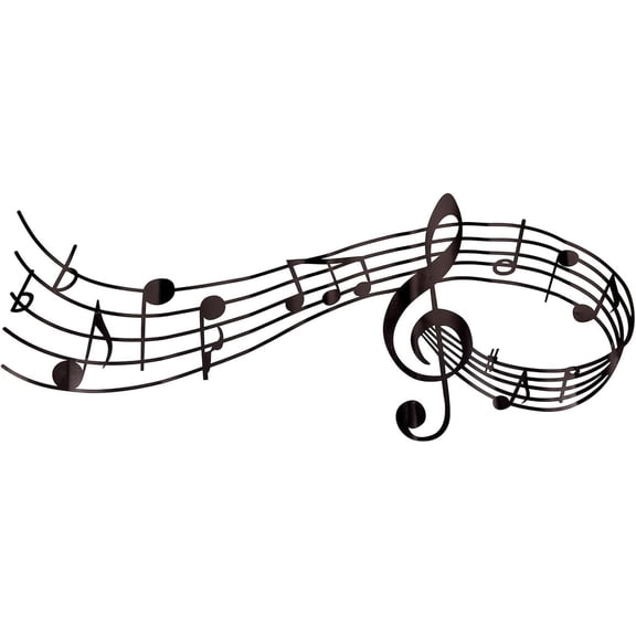 PVC Wall Stickers Self-adhesive Decals for Home Wall Decorations Music Note Pattern Black 606x251x0.24mm diy