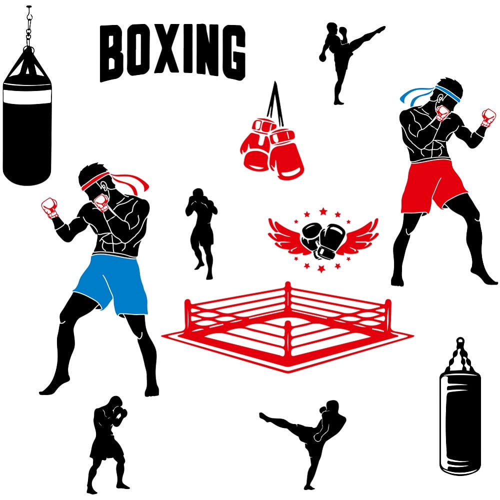 PVC Wall Stickers Wall Decoration Boxing Pattern 700x290mm