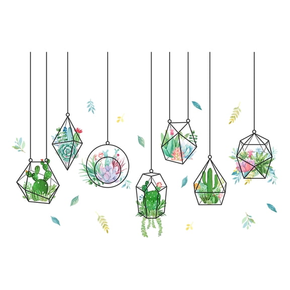 PVC Wall Stickers Wall Decoration Cactus Pattern 390x900mm 2 sheets/set