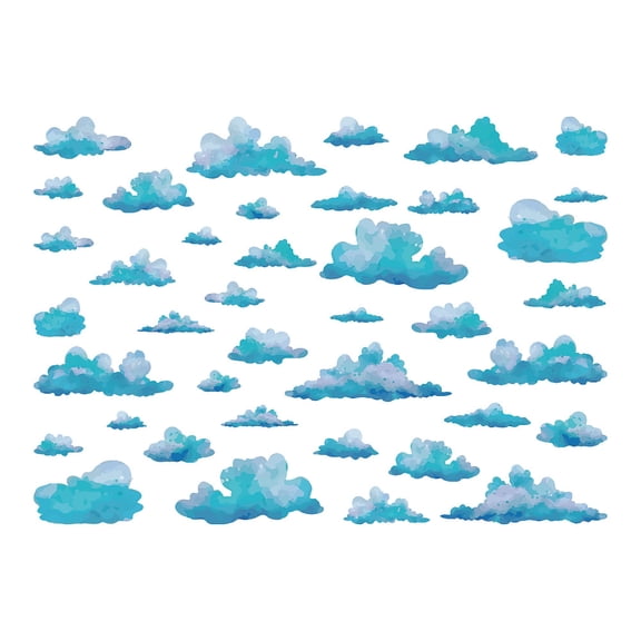 PVC Wall Stickers Wall Decoration Cloud Pattern 740x290mm 2pcs/set