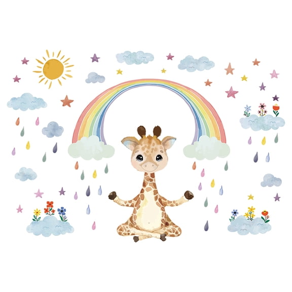 PVC Wall Stickers Wall Decoration Giraffe Pattern 390x800mm 2pcs/set