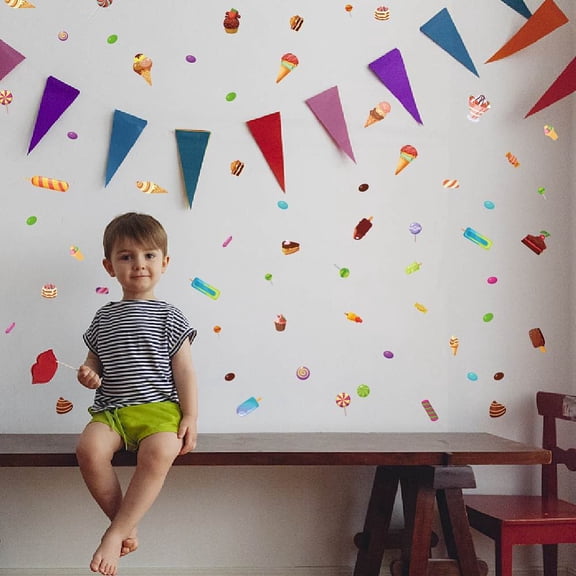 PVC Wall Stickers Wall Decoration Ice Cream 900x390mm 2pcs/set for DIY