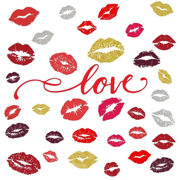 PVC Wall Stickers Wall Decoration Lip Pattern 390x900mm 2 sheets/set DIY