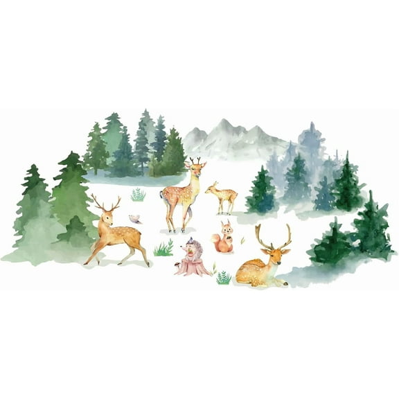 PVC Wall Stickers Wall Decoration Mountain & Forest 960x320mm 2 style 1 sheet/style 2 sheets/set