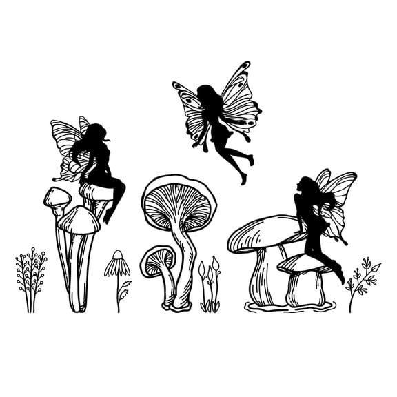 PVC Wall Stickers Wall Decoration Mushroom 390x950mm 2 sheets/set for DIY