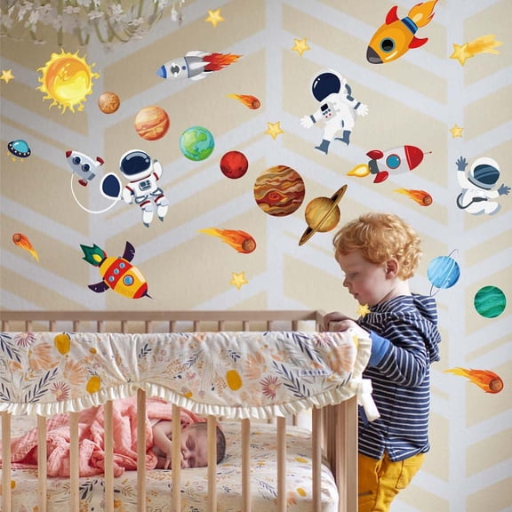 PVC Wall Stickers Wall Decoration Planet 300x960mm 2pcs/set DIY
