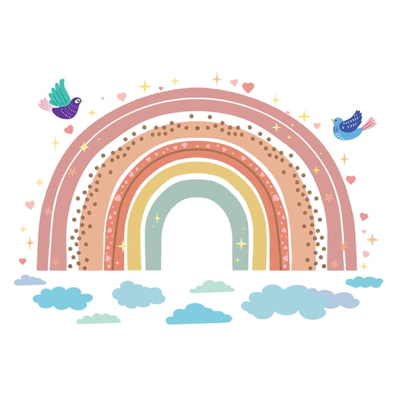 PVC Wall Stickers Wall Decoration Rainbow Pattern 390x1180mm for DIY