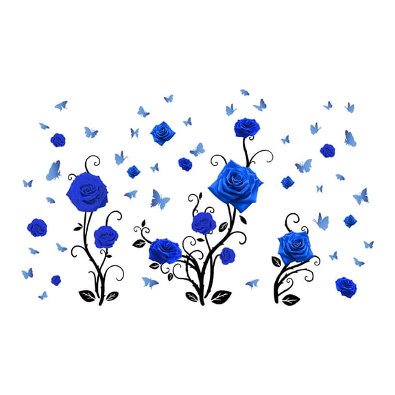 PVC Wall Stickers Wall Decoration Rose Pattern 980x300mm 2 sheets/set